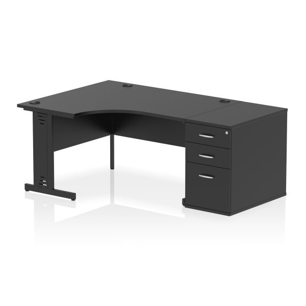 Pulse 1400mm Cable Managed Left Crescent Desk Workstation - Image 38
