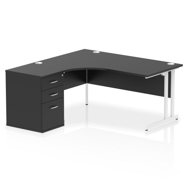 Pulse 1600mm Cantilever Left Crescent Desk Workstation - Image 39