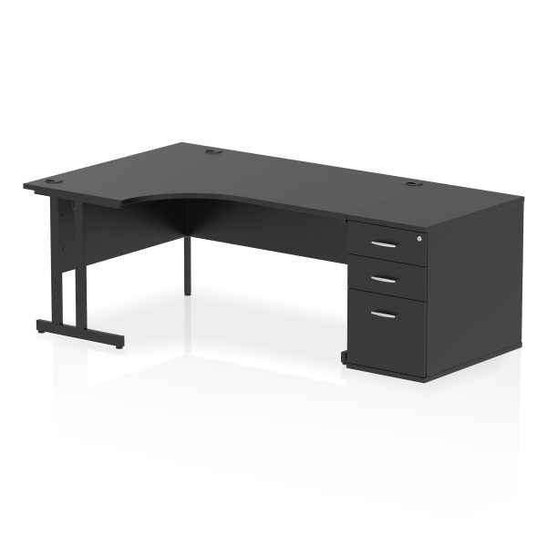 Pulse 1600mm Cantilever Left Crescent Desk Workstation - Image 40