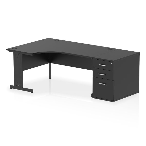 Pulse 1600mm Cable Managed Left Crescent Desk Workstation - Image 40