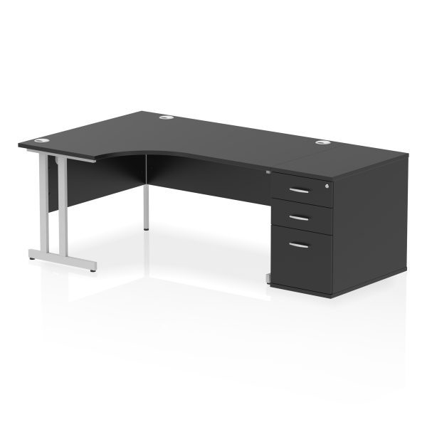 Pulse 1600mm Cantilever Left Crescent Desk Workstation - Image 41