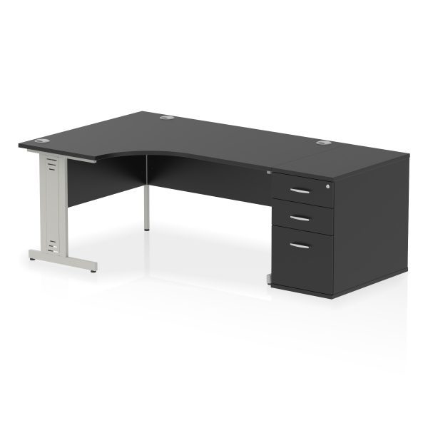 Pulse 1600mm Cable Managed Left Crescent Desk Workstation - Image 41