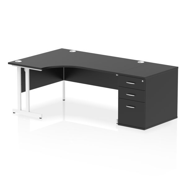 Pulse 1600mm Cantilever Left Crescent Desk Workstation - Image 42