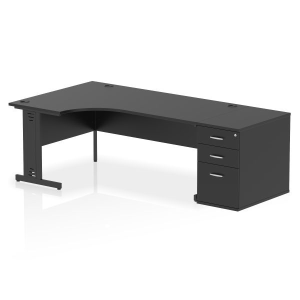Pulse 1800mm Cable Managed Left Crescent Desk Workstation - Image 40