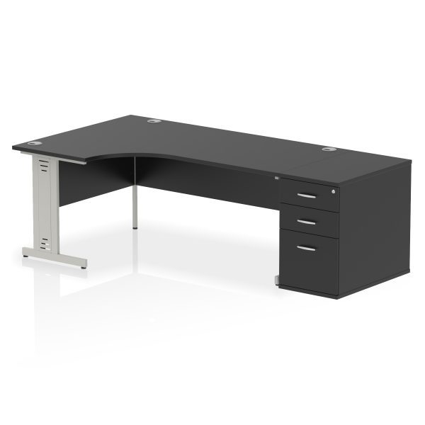 Pulse 1800mm Cable Managed Left Crescent Desk Workstation - Image 41