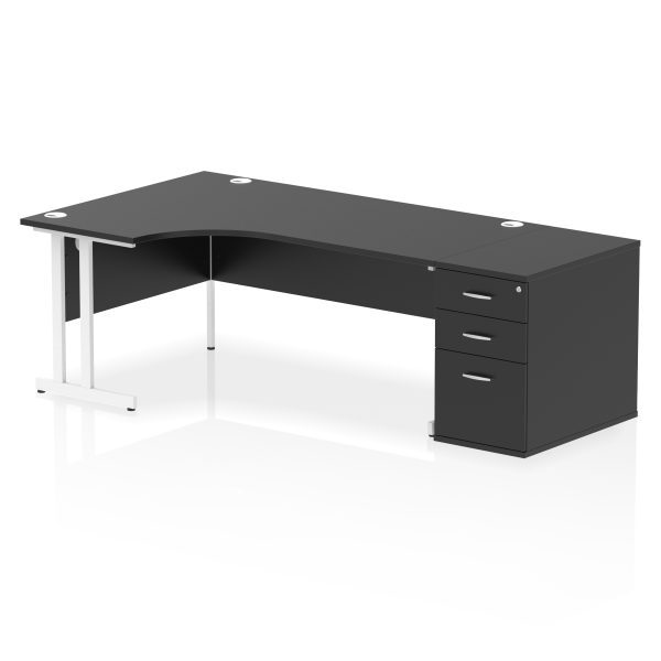 Pulse 1800mm Cantilever Left Crescent Desk Workstation - Image 42