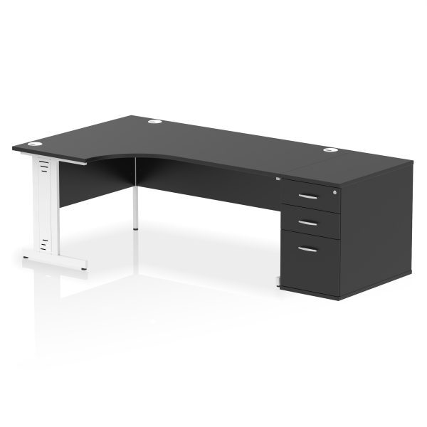 Pulse 1800mm Cable Managed Left Crescent Desk Workstation - Image 42