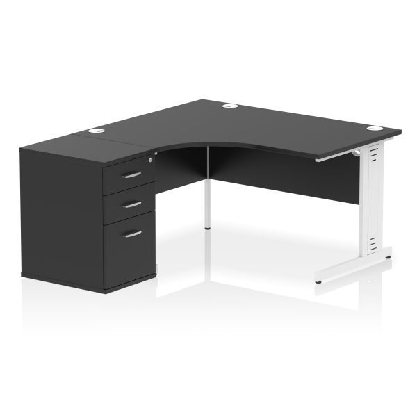 Pulse 1400mm Cable Managed Left Crescent Desk Workstation - Image 40