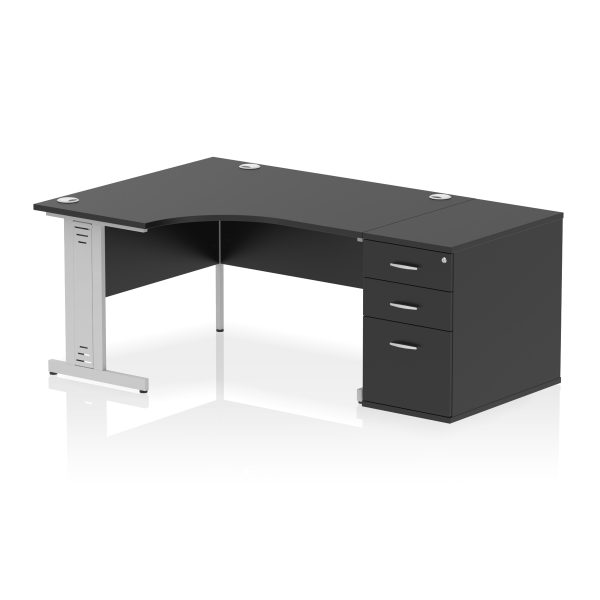 Pulse 1400mm Cable Managed Left Crescent Desk Workstation - Image 41