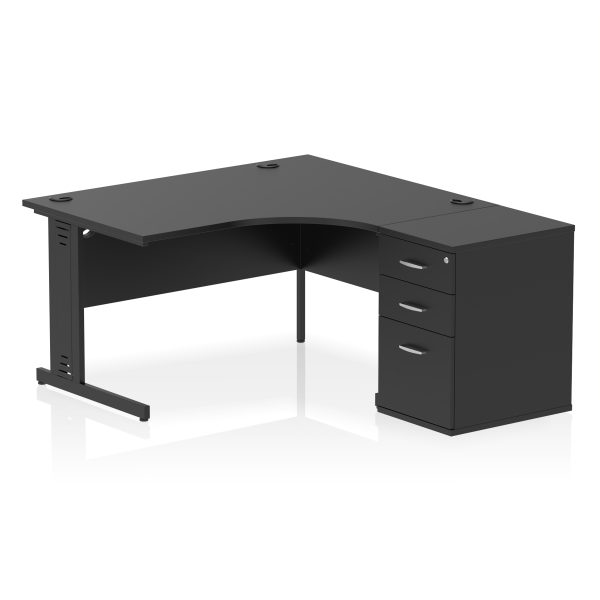 Pulse 1400mm Cable Managed Right Crescent Desk Workstation - Image 37