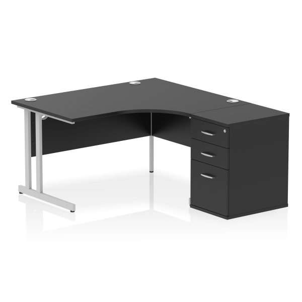 Pulse 1400mm Cantilever Right Crescent Desk Workstation - Image 38