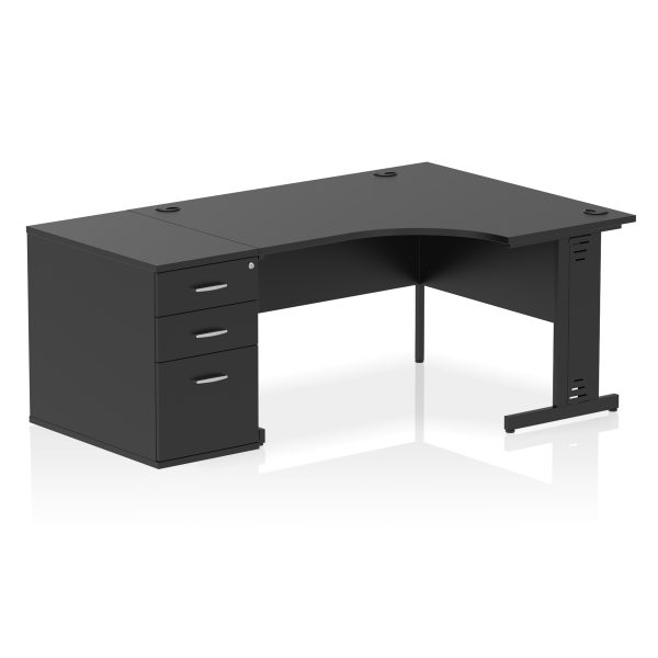 Pulse 1400mm Cable Managed Right Crescent Desk Workstation - Image 38