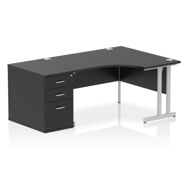 Pulse 1400mm Cantilever Right Crescent Desk Workstation - Image 41