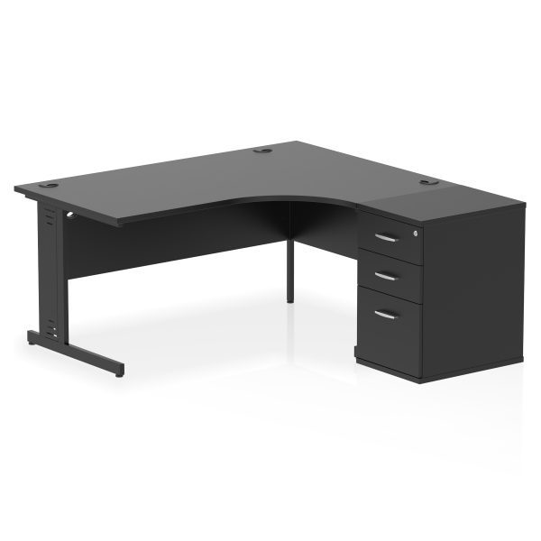 Pulse 1600mm Cable Managed Right Crescent Desk Workstation - Image 37
