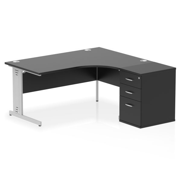 Pulse 1600mm Cable Managed Right Crescent Desk Workstation - Image 38