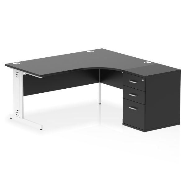 Pulse 1600mm Cable Managed Right Crescent Desk Workstation - Image 39