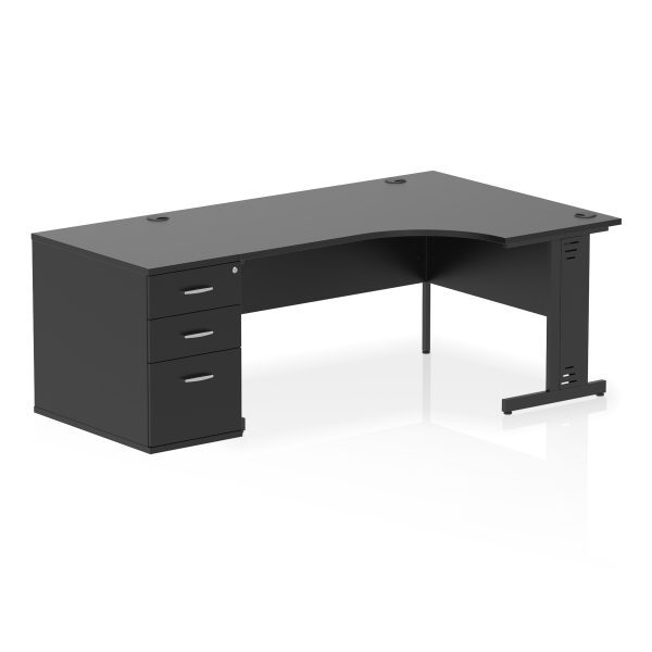 Pulse 1600mm Cable Managed Right Crescent Desk Workstation - Image 40
