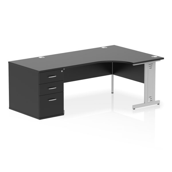 Pulse 1600mm Cable Managed Right Crescent Desk Workstation - Image 41