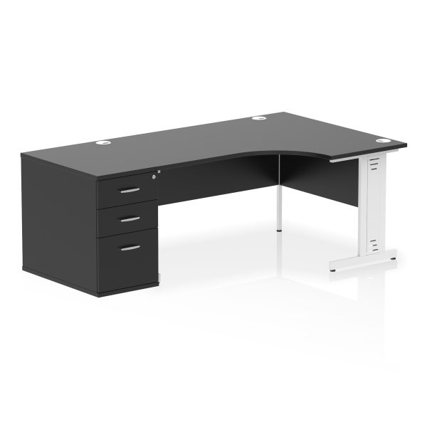 Pulse 1600mm Cable Managed Right Crescent Desk Workstation - Image 42