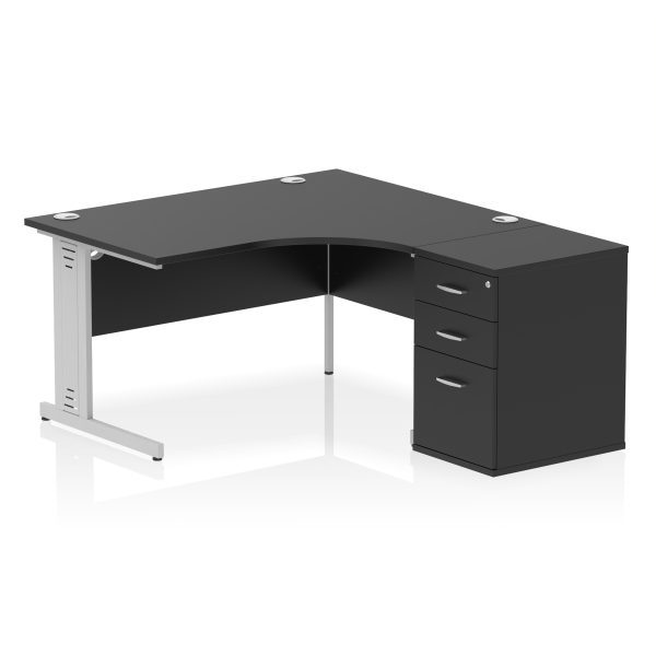 Pulse 1400mm Cable Managed Right Crescent Desk Workstation - Image 39