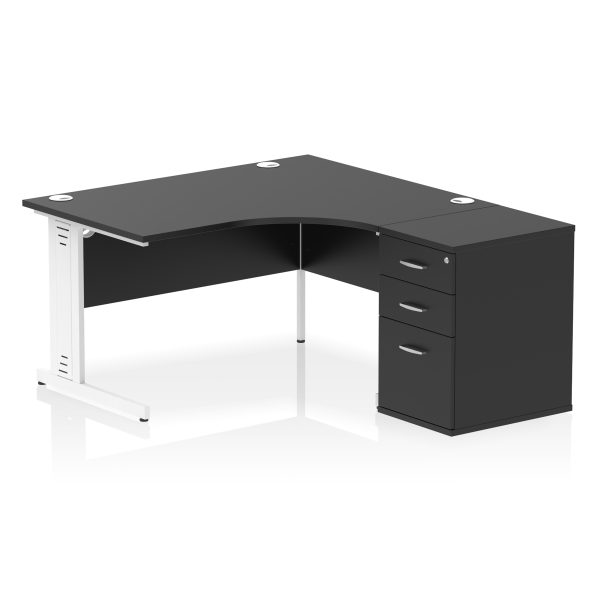 Pulse 1400mm Cable Managed Right Crescent Desk Workstation - Image 40