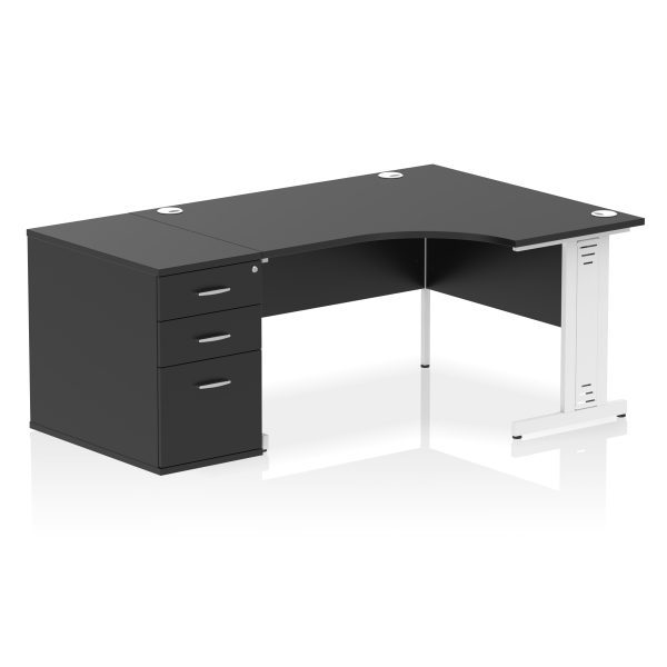 Pulse 1400mm Cable Managed Right Crescent Desk Workstation - Image 42