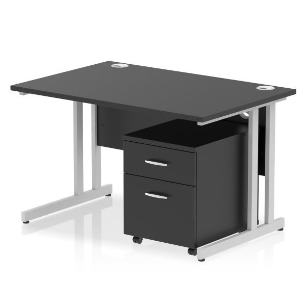 Pulse 1200mm Cantilever Straight Desk With Mobile Pedestal - Image 39