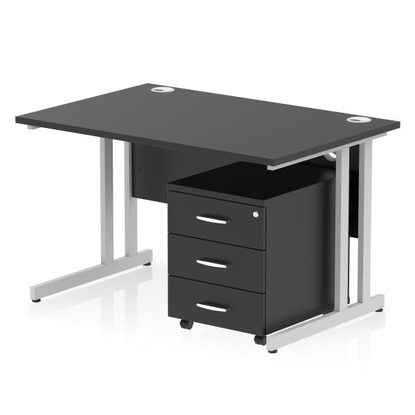 Pulse 1200mm Cantilever Straight Desk With Mobile Pedestal - Image 40