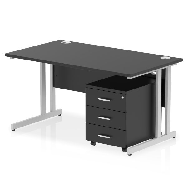 Pulse 1400mm Cantilever Straight Desk With Mobile Pedestal - Image 40