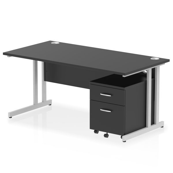 Pulse 1600mm Cantilever Straight Desk With Mobile Pedestal - Image 39