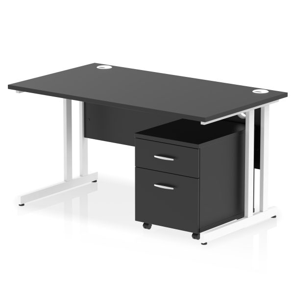 Pulse 1400mm Cantilever Straight Desk With Mobile Pedestal - Image 41