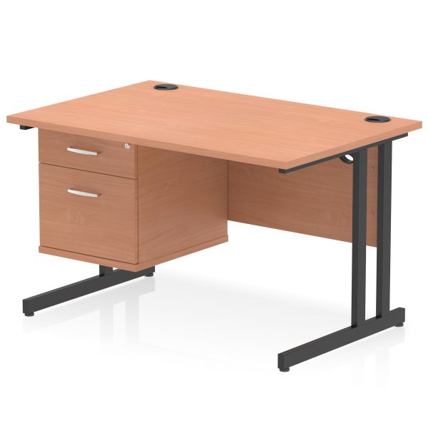 Pulse 1200mm Cantilever Straight Desk With Single Fixed Pedestal - Image 27