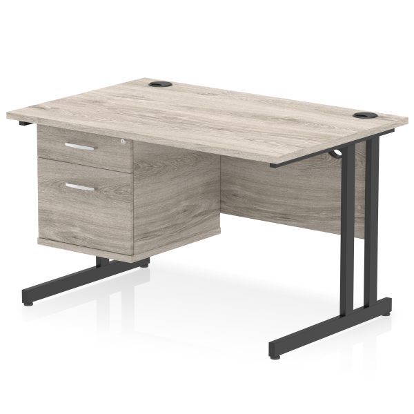 Pulse 1200mm Cantilever Straight Desk With Single Fixed Pedestal - Image 29