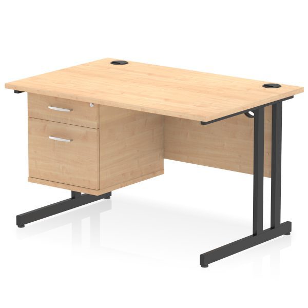 Pulse 1200mm Cantilever Straight Desk With Single Fixed Pedestal - Image 30