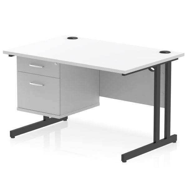Pulse 1200mm Cantilever Straight Desk With Single Fixed Pedestal - Image 32
