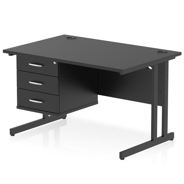 Pulse 1200mm Cantilever Straight Desk With Single Fixed Pedestal - Image 36