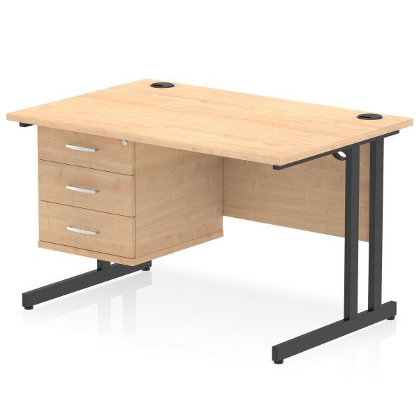 Pulse 1200mm Cantilever Straight Desk With Single Fixed Pedestal - Image 38