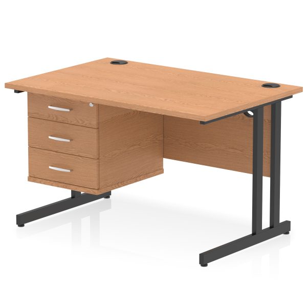 Pulse 1200mm Cantilever Straight Desk With Single Fixed Pedestal - Image 39
