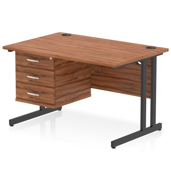 Pulse 1200mm Cantilever Straight Desk With Single Fixed Pedestal - Image 41