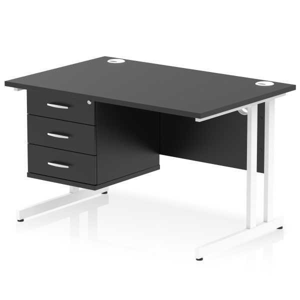 Pulse 1200mm Cantilever Straight Desk With Single Fixed Pedestal - Image 42