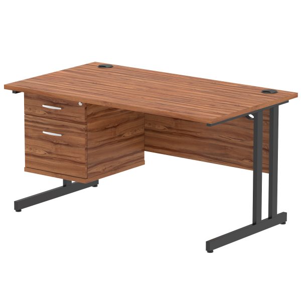 Pulse 1400mm Cantilever Straight Desk With Single Fixed Pedestal - Image 33