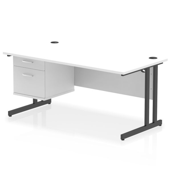 Pulse 1600mm Cantilever Straight Desk With Single Fixed Pedestal - Image 52