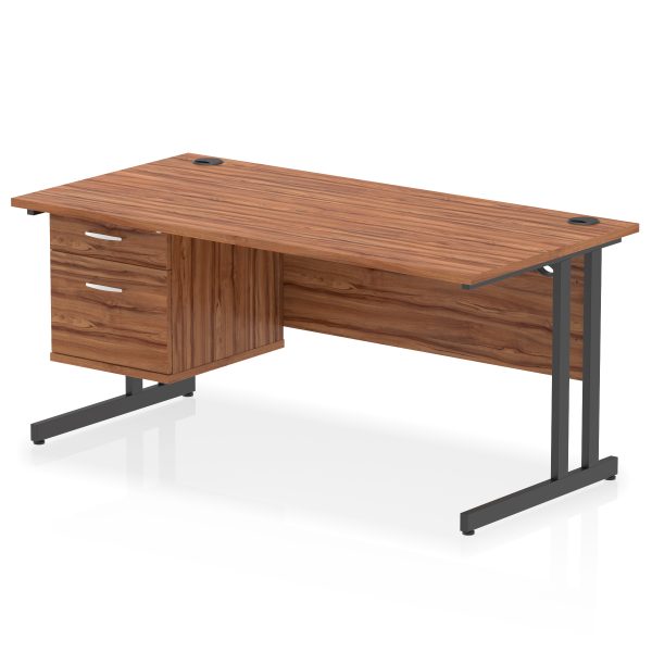 Pulse 1600mm Cantilever Straight Desk With Single Fixed Pedestal - Image 53