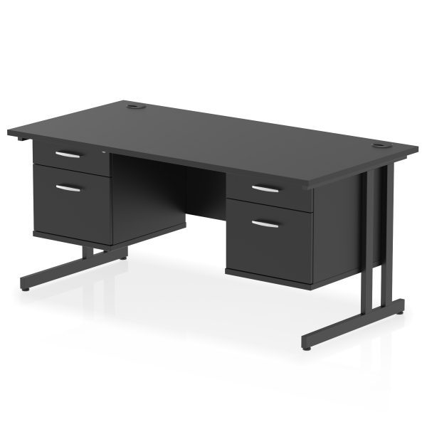 Pulse 1600mm Cantilever Straight Desk With Two Fixed Pedestal - Image 50