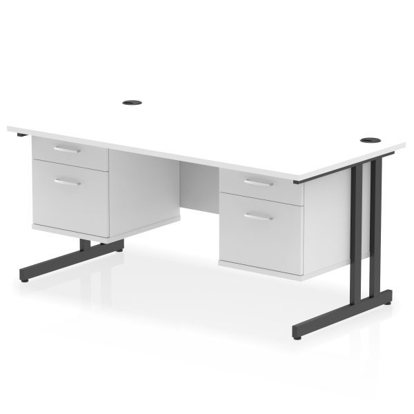Pulse 1600mm Cantilever Straight Desk With Two Fixed Pedestal - Image 54