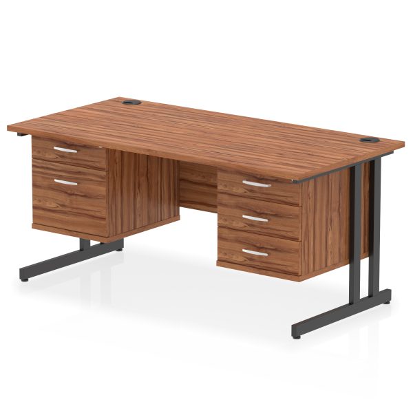 Pulse 1600mm Cantilever Straight Desk With Two Fixed Pedestal - Image 63