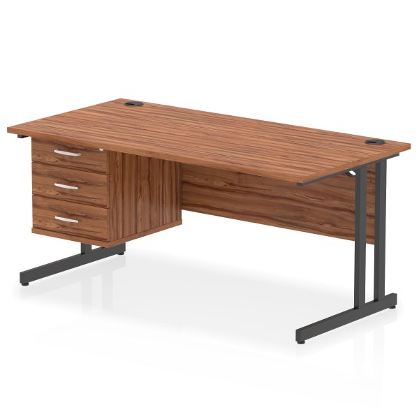 Pulse 1600mm Cantilever Straight Desk With Single Fixed Pedestal - Image 61