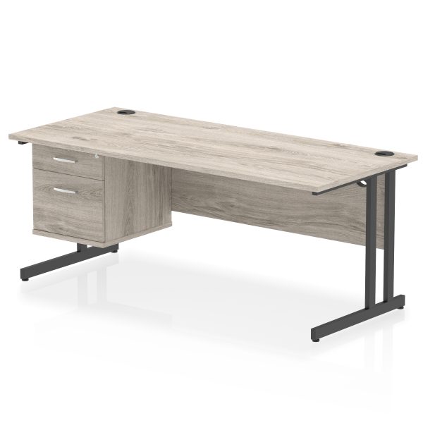 Pulse 1800mm Cantilever Straight Desk With Single Fixed Pedestal - Image 49