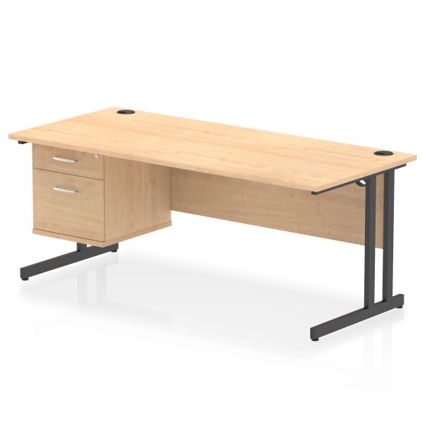 Pulse 1800mm Cantilever Straight Desk With Single Fixed Pedestal - Image 50