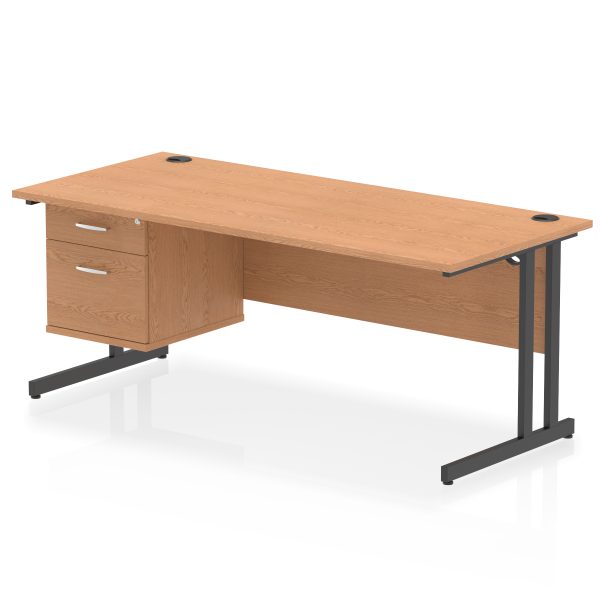 Pulse 1800mm Cantilever Straight Desk With Single Fixed Pedestal - Image 51